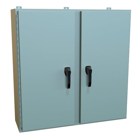 Hammond 3 Point Latch with Padlock Handle Electrical Enclosures, 42 in H, 12 in D, 42 in W HN4WM424212GY